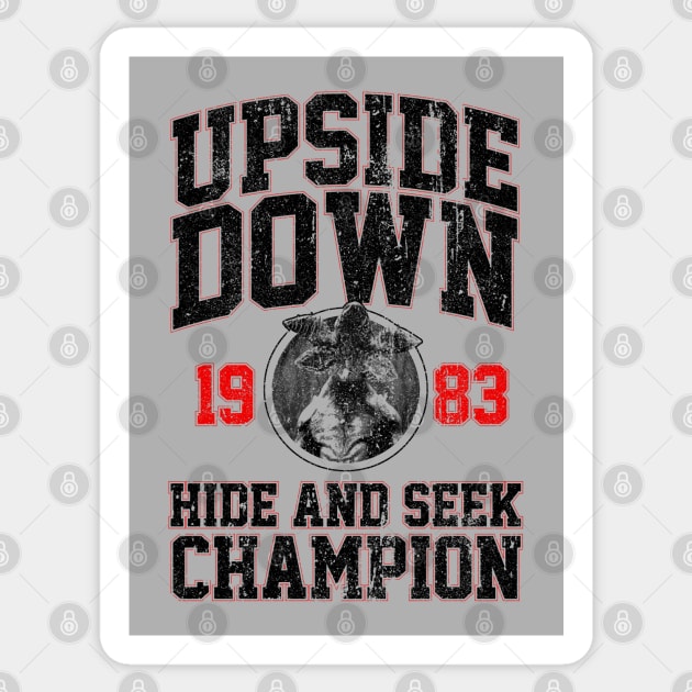 Upside Down Hide and Seek Champion (Variant) Sticker by huckblade